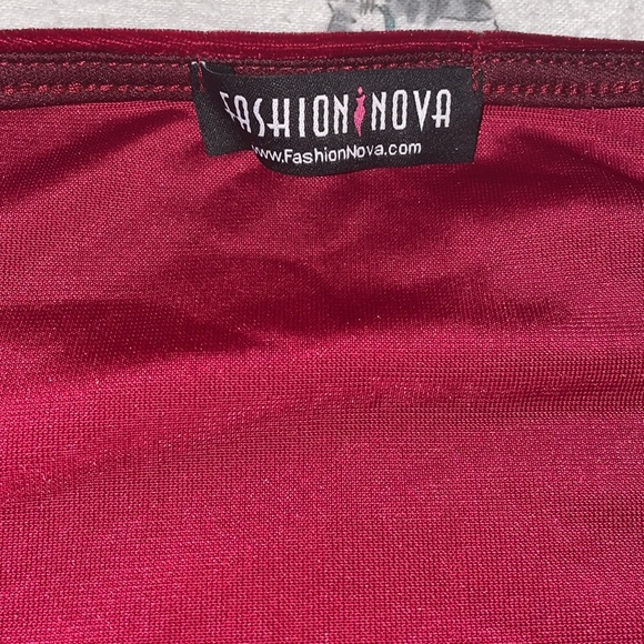 Fashion Nova Red Velvet Dress - Picture 3 of 8